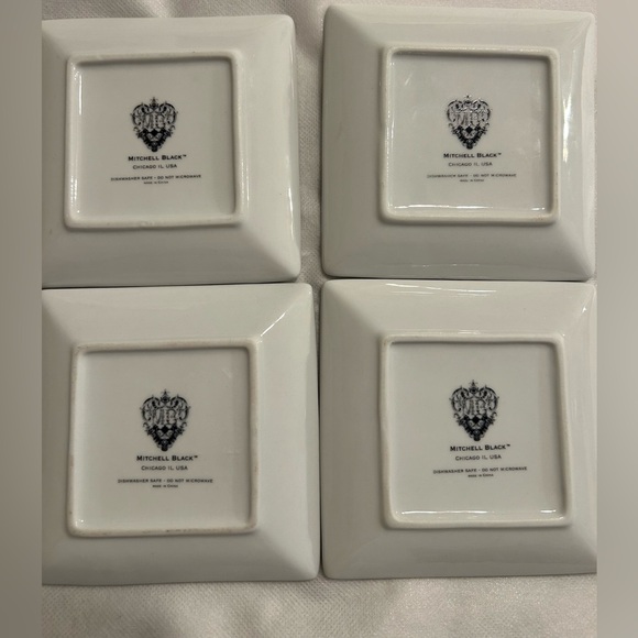 Set of 4 Mitchell Black, Hilts & Dagger Appetizer Plates 4.5” - Picture 4 of 5